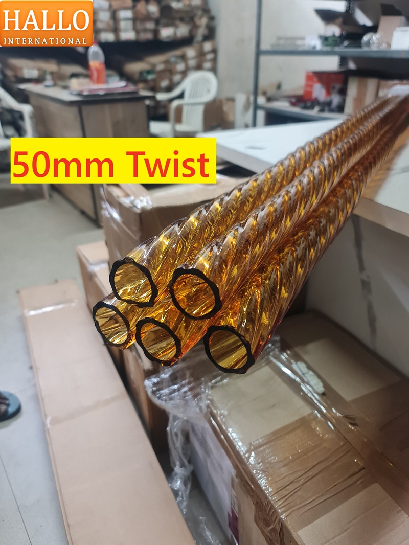 Borosilicate Glass Twist Tube Amber Colors