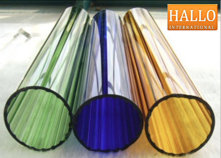 Borosilicate Glass Ribbed Tube Mixed Colors