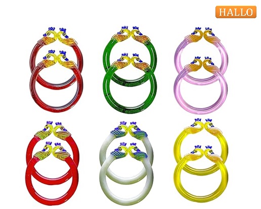 Peacock Crystal Glass Bangles